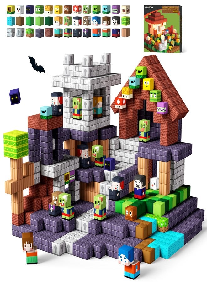 GobiDex 100PCS Magnetic Blocks Game-Based Kid Building Toys for Boys Girls 3+, Build MagWonder World with Zomblock Magnets Cubes, Upgraded STEM Game Sensory Gift for Birthday - Image 1